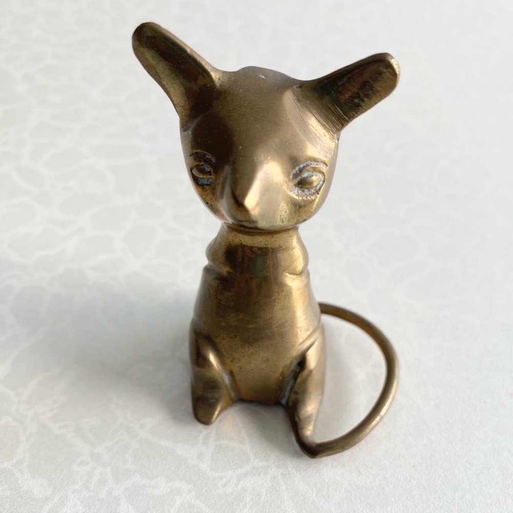 Brass Mouse Figurine Vintage